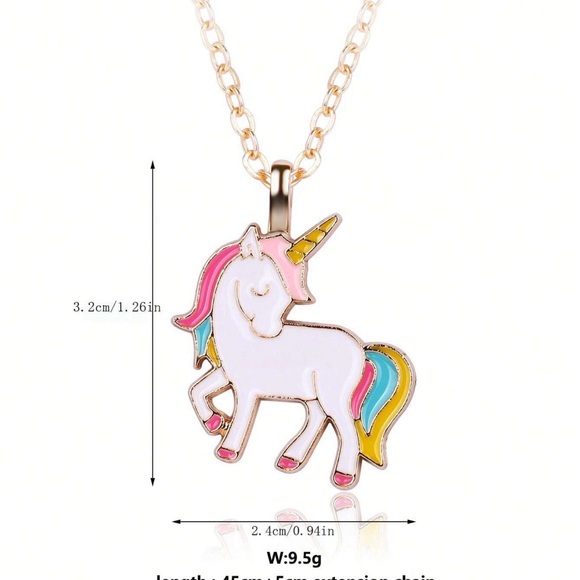 2 FOR $15 BUNDLE New with cute card. Girls unicorn 🦄 pendant necklace bunny 🐰 - Picture 3 of 4